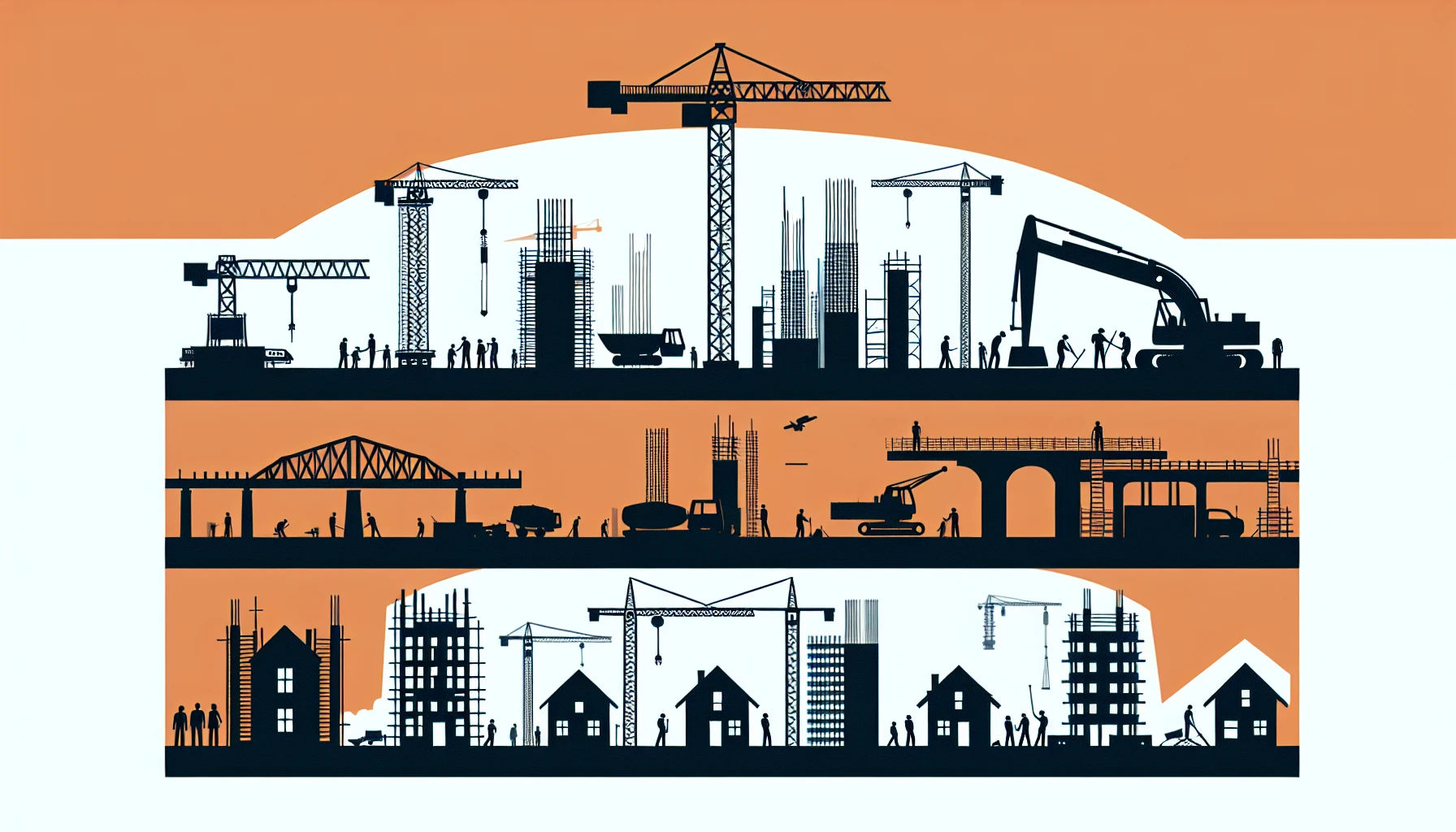 Building and construction management vector illustration