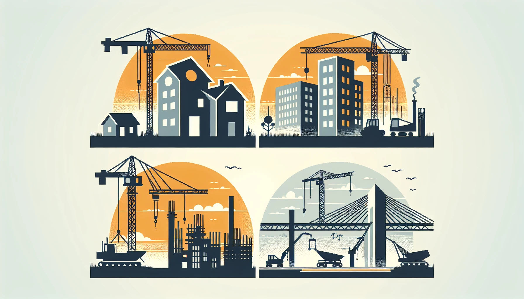 Project management in construction industry illustration