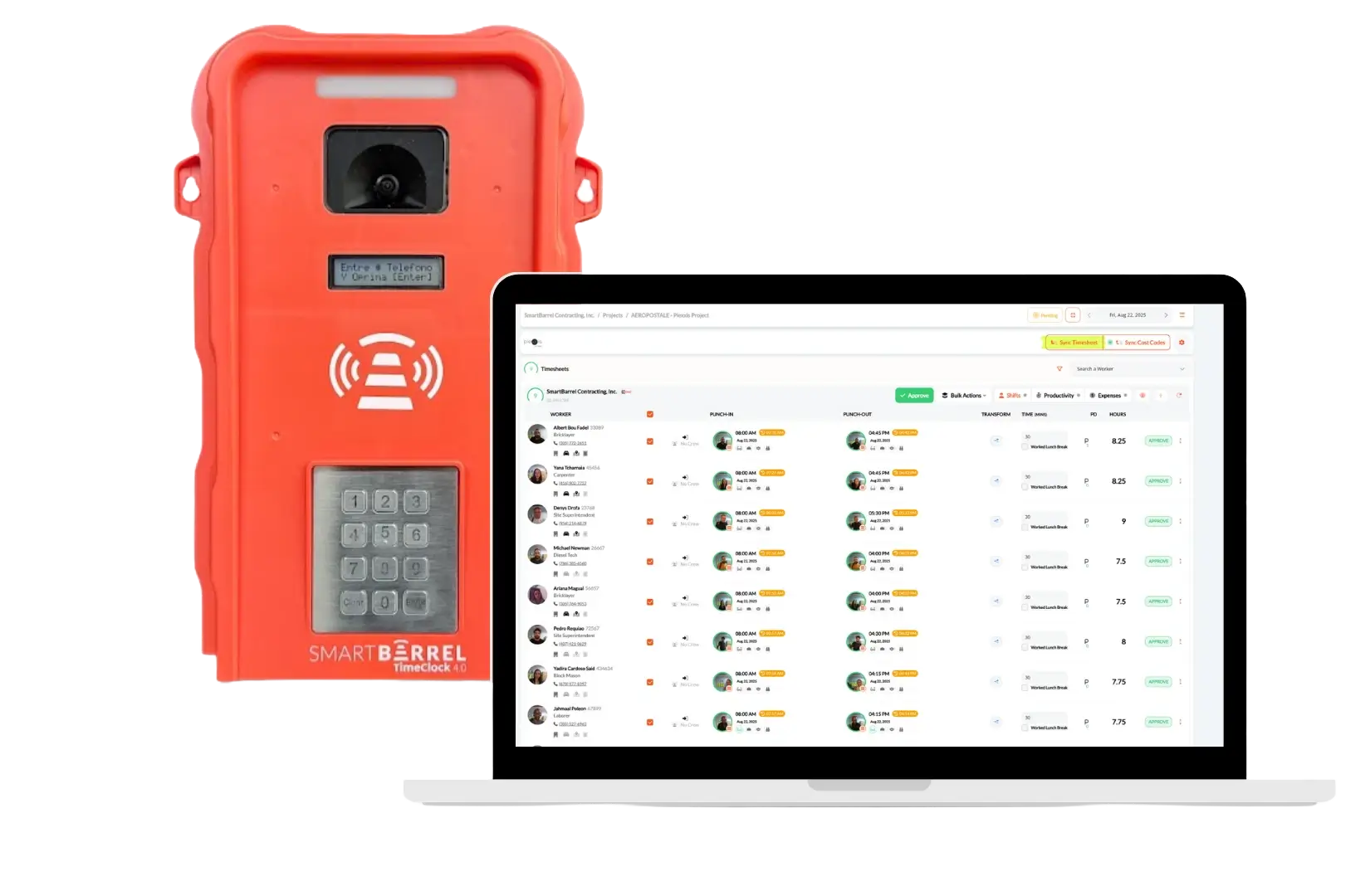 SmartBarrel Timesheet Sync with Plexxis