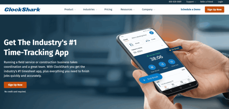 ClockShark Website Screenshot