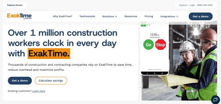 Exaktime Website Screenshot
