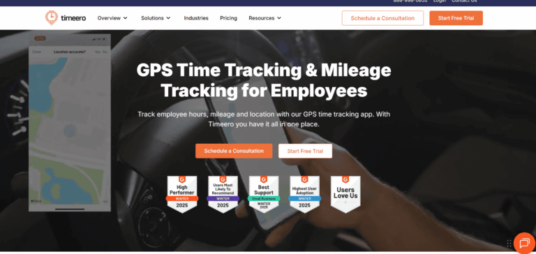 Timeero Website Screenshot