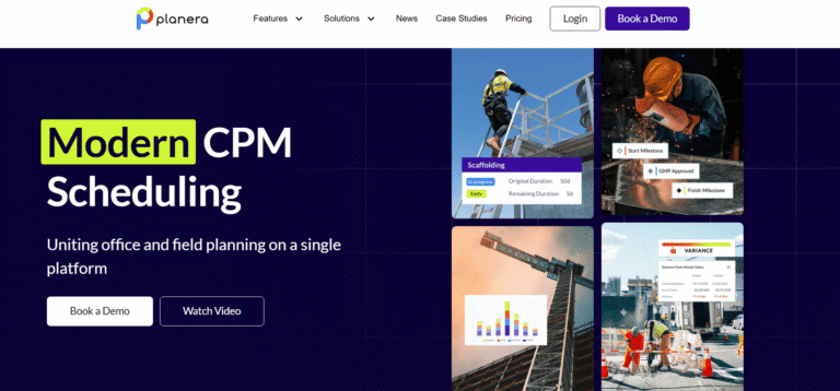 Planera homepage screenshot