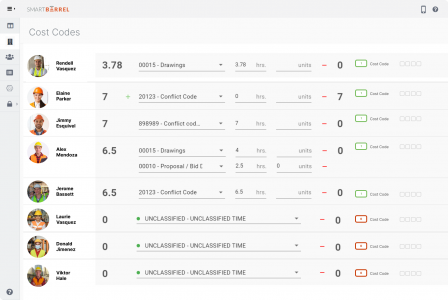 cost code tracking for construction